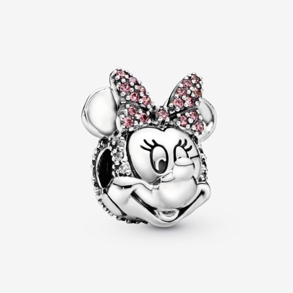 NEW - Authentic DISNEY Pandora - Disney Minnie Mouse Pink Pavé Bow Clip Charm